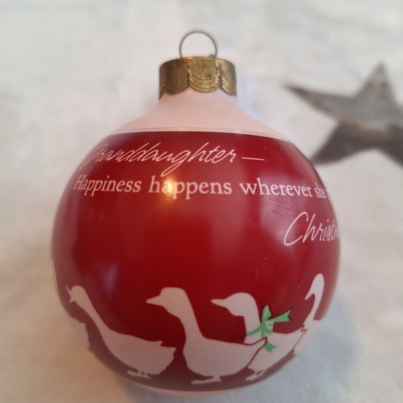 Vintage 1990 Hallmark‎ Keepsake Christmas Ornament Granddaughter Geese Glass - Picture 5 of 7